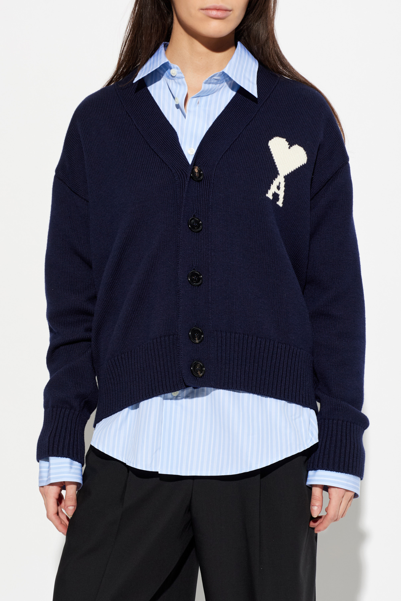 Ami Alexandre Mattiussi Cardigan with logo | Women's | Vitkac